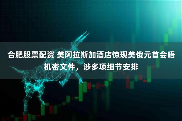 合肥股票配资 美阿拉斯加酒店惊现美俄元首会晤机密文件，涉多项细节安排